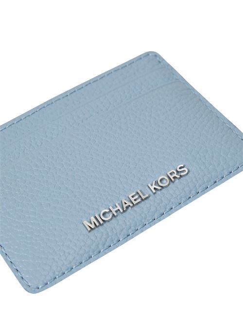 Portacarte azzurro in pelle Michael Kors | 32F8SF6D1L464